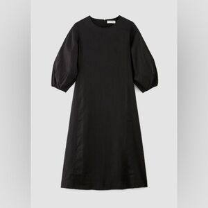 Everlane A-line linen midi dress in black color Size 12